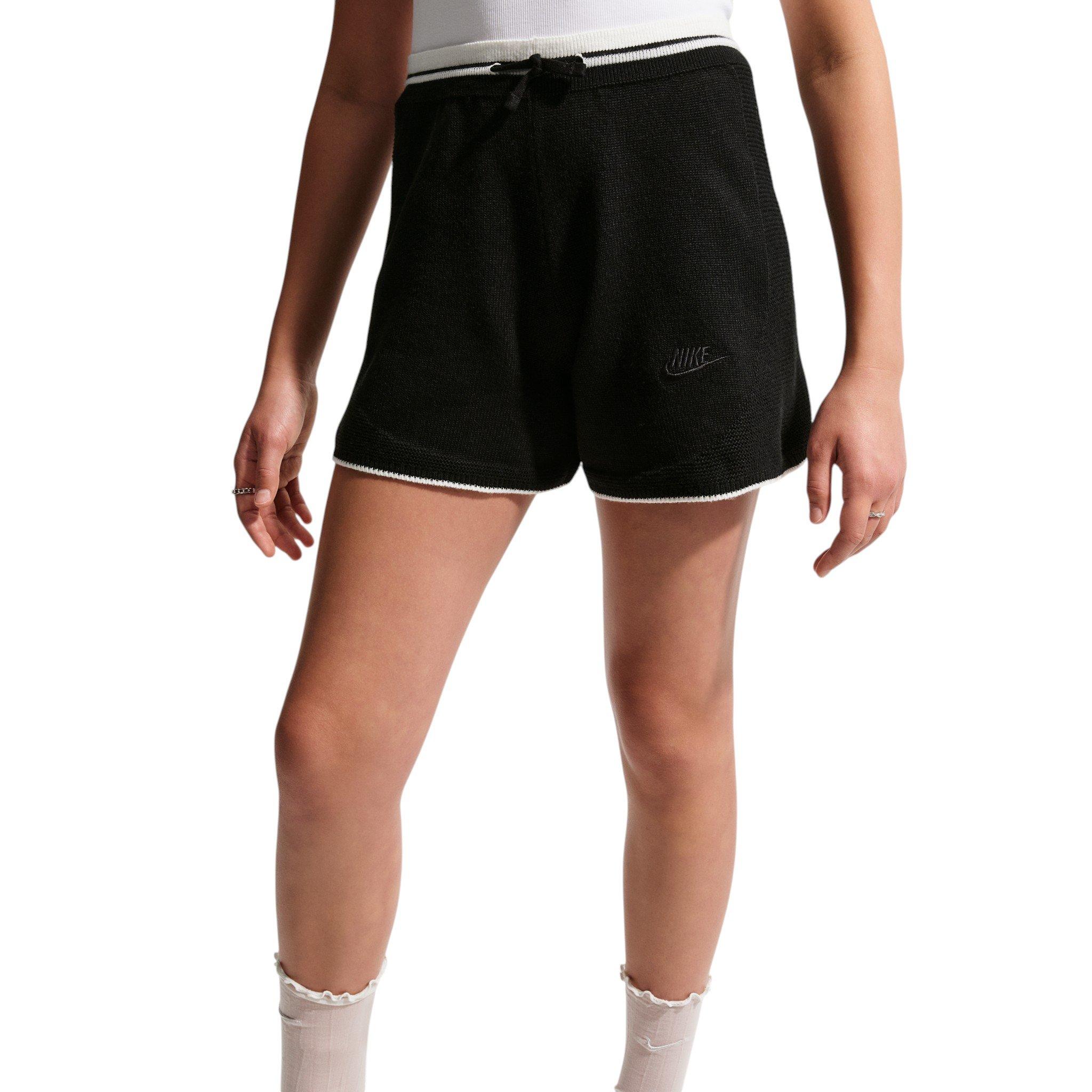 Nike Big Girls' Sportswear Sweater Track Shorts - Black - BLACK